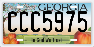 GA license plate CCC5975