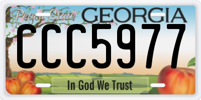 GA license plate CCC5977