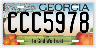 GA license plate CCC5978