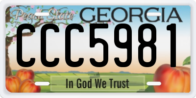 GA license plate CCC5981