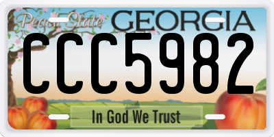 GA license plate CCC5982