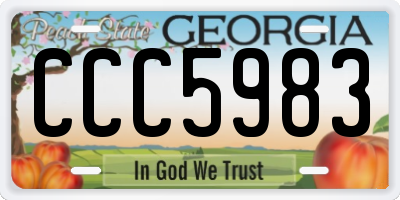 GA license plate CCC5983