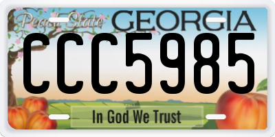 GA license plate CCC5985