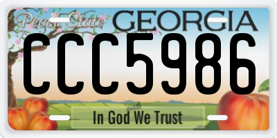 GA license plate CCC5986