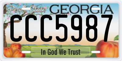 GA license plate CCC5987