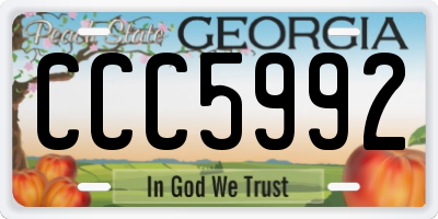 GA license plate CCC5992