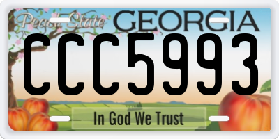 GA license plate CCC5993
