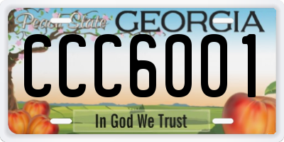 GA license plate CCC6001