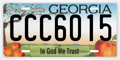 GA license plate CCC6015