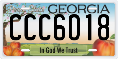 GA license plate CCC6018