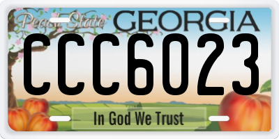 GA license plate CCC6023
