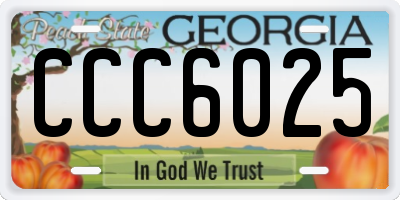 GA license plate CCC6025
