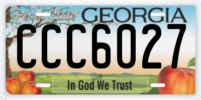 GA license plate CCC6027