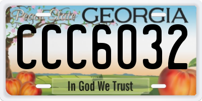 GA license plate CCC6032