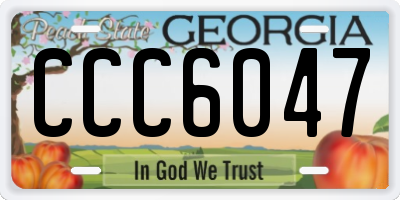 GA license plate CCC6047