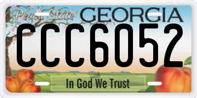 GA license plate CCC6052