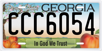 GA license plate CCC6054