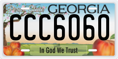 GA license plate CCC6060