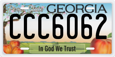 GA license plate CCC6062