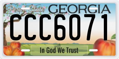 GA license plate CCC6071