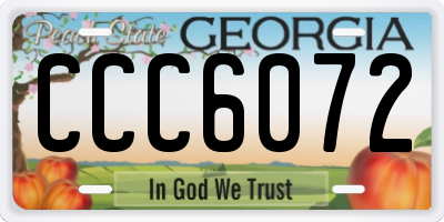 GA license plate CCC6072