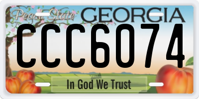 GA license plate CCC6074