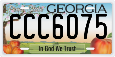 GA license plate CCC6075