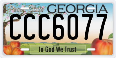 GA license plate CCC6077