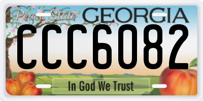 GA license plate CCC6082