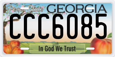 GA license plate CCC6085