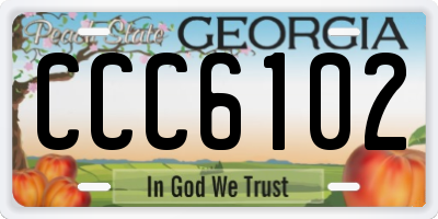 GA license plate CCC6102