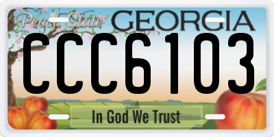 GA license plate CCC6103