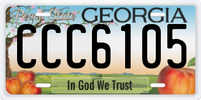 GA license plate CCC6105