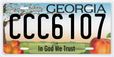 GA license plate CCC6107