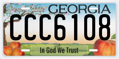 GA license plate CCC6108