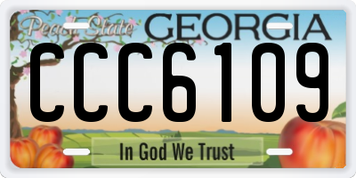 GA license plate CCC6109