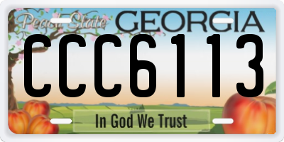 GA license plate CCC6113