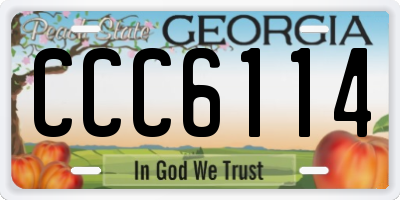 GA license plate CCC6114