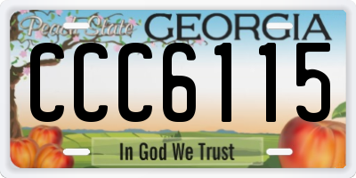 GA license plate CCC6115