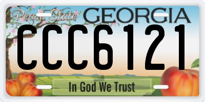 GA license plate CCC6121