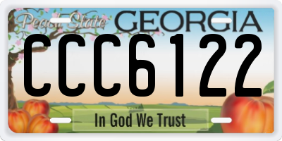 GA license plate CCC6122