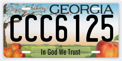 GA license plate CCC6125