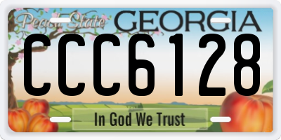 GA license plate CCC6128