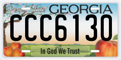 GA license plate CCC6130