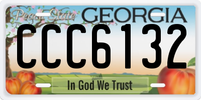 GA license plate CCC6132