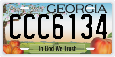 GA license plate CCC6134