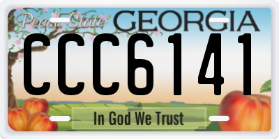 GA license plate CCC6141