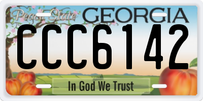 GA license plate CCC6142