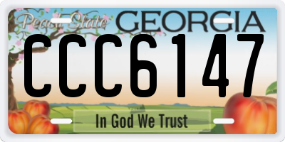 GA license plate CCC6147