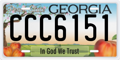 GA license plate CCC6151